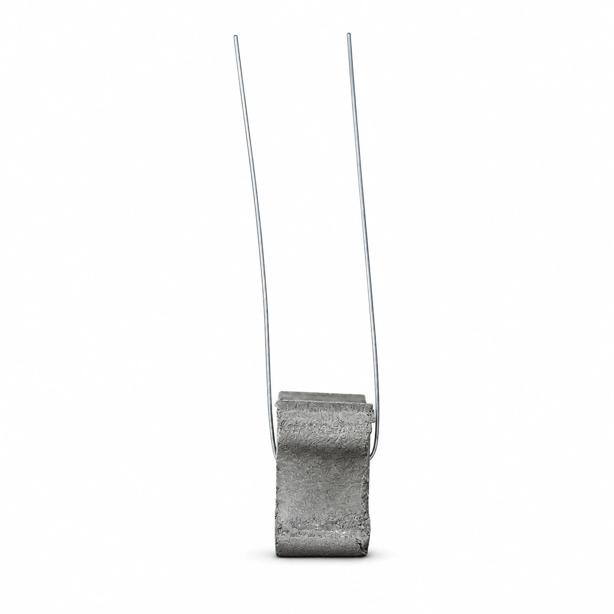 Joluka concrete bone spacer side view showing spacer thickness and steel wire